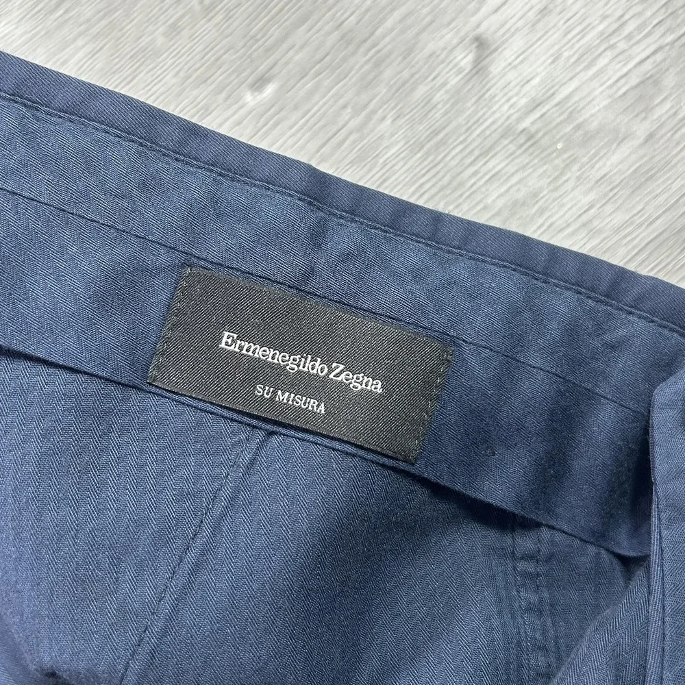 Ermenegildo Zegna Pants Mens 40x26 Blue Wool Classic Fit Dress Slacks Business